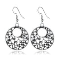 Antique Silver Openwork Scroll Round Hook Earrings view 1