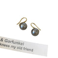 18K Thick Gold Plated Faux Pearl Hook Earrings Minimalist Round Geometric Modern Jewelry view 5