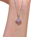 Luxury Copper Zircon Flower Petal Pendant Necklace Elegant Geometric Clavicle Choker view 5
