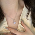 Luxury Copper Zircon Flower Petal Pendant Necklace Elegant Geometric Clavicle Choker view 2