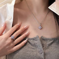 Luxury Copper Zircon Flower Petal Pendant Necklace Elegant Geometric Clavicle Choker view 4