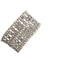Light Luxury Rhinestone Geometric Diamond Wide Double Layer Elastic Alloy Bangle view 5