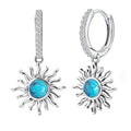 Vintage Imitation Turquoise Drop Earrings For Women Sunflower Design Light Luxury Jewelry view 2