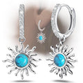 Vintage Imitation Turquoise Drop Earrings For Women Sunflower Design Light Luxury Jewelry view 1