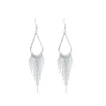 Gold and Silver Teardrop Chain Fringe Statement Earrings view 5
