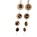 European American Style Leather Leopard Print Round Textured Tassel Drop Earrings For Women view 5