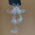 Light Luxury Copper Zircon Hollow Butterfly Asymmetric Drop Earrings With Silver Posts view 3