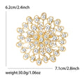 Alloy Rhinestone Sunflower Brooch Pin For Women's Dress And Suit view 5