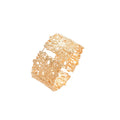 French Court Style Open Metal Bangle With Square Patchwork And Hollow Flower Design view 5