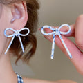 Acetate Bow Stud Earrings With Silver Pins, Minimalist Versatile Fashion Jewelry For Women view 4