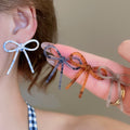 Acetate Bow Stud Earrings With Silver Pins, Minimalist Versatile Fashion Jewelry For Women view 2