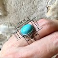 Distressed Vintage Ring With Faux Turquoise, Antique Style Statement Finger Jewelry view 4