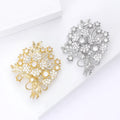 Alloy Zircon Flower Bouquet Brooch Pin For Elegant Womens Apparel view 3