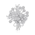 Alloy Zircon Flower Bouquet Brooch Pin For Elegant Womens Apparel view 2