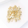 Alloy Zircon Flower Bouquet Brooch Pin For Elegant Womens Apparel view 4