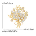 Alloy Zircon Flower Bouquet Brooch Pin For Elegant Womens Apparel view 6
