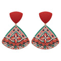 Acrylic Printed Triangle Drop Earrings With Silver Pin Retro Hong Kong Style Geometric Jewelry view 5