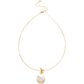 French Court Style Geometric Round Faux Pearl Zircon Pendant Necklace For Women view 5