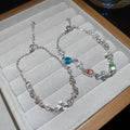 Sparkling Alloy Rhinestone Round Cross Pendant Bangle Light Luxury Fashion Bracelet view 4