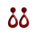 Vintage Hong Kong Style Resin Hollow Round Teardrop Pendant Drop Earrings For Women view 5