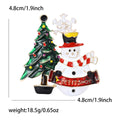 Alloy Enamel Snowman Brooch Pin For Christmas Sweater Gifts view 5