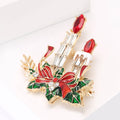 Alloy Enamel Candle Brooch With Rhinestones For Christmas Holiday Apparel view 3