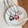 Light Luxury Alloy Enamel Earphone Pendant Sweater Necklace For Women Geometric Circle Jewelry view 2