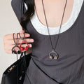 Light Luxury Alloy Enamel Earphone Pendant Sweater Necklace For Women Geometric Circle Jewelry view 1