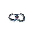 Light Luxury Copper Earrings With Colorful Zircon Geometric Round Design For Women view 5