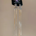 Minimalist Copper Geometric Chain Tassel Drop Earrings With Silver Pins For Women view 2