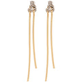 Minimalist Copper Geometric Chain Tassel Drop Earrings With Silver Pins For Women view 5