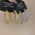 18K Gold Plated Copper Zircon Geometric Round Chain Earrings European Court Style view 2