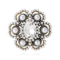 Metal Alloy Pearl Baroque Flower Brooch For Elegant Apparel Decoration view 1