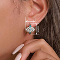 Bohemian European Korean Earrings, Marquise Geometric Enamel Vintage Fashion Jewelry view 4