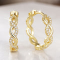 French Wave Texture Wrap Earrings, 3D Wedding Jewelry With Elegant Light Luxury Statement Design view 2
