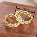 French Wave Texture Wrap Earrings, 3D Wedding Jewelry With Elegant Light Luxury Statement Design view 4