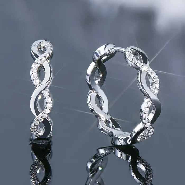 French Wave Texture Wrap Earrings, 3D Wedding Jewelry With Elegant Light Luxury Statement Design
