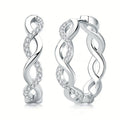 French Wave Texture Wrap Earrings, 3D Wedding Jewelry With Elegant Light Luxury Statement Design view 5