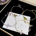 Light Luxury Copper Zircon Butterfly Bow Cross Pendant Adjustable Bangle Bracelet view 1