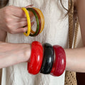 Fresh Dopamine Style Round Resin Gradient Bangle Minimalist Niche Design Jewelry For Women view 1
