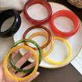 Fresh Dopamine Style Round Resin Gradient Bangle Minimalist Niche Design Jewelry For Women view 2