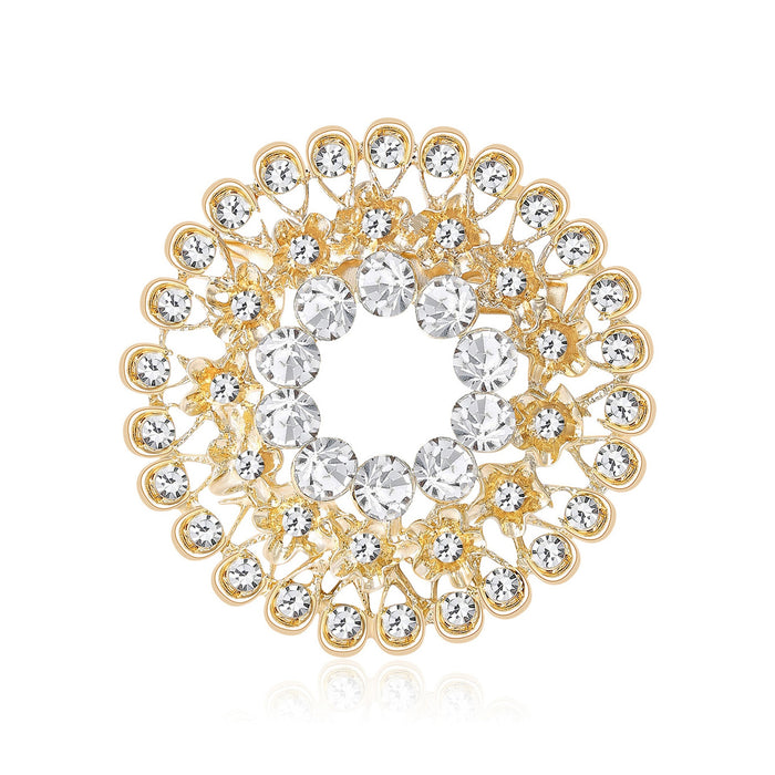 Fashion Alloy Rhinestone Circle Brooch For Women's Apparel Accessories