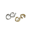French Style Copper Geometric Round Cross Clip-on Earrings For Women Minimalist Metal Design view 5