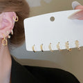Minimalist Copper Zircon Round Square Pendant Drop Earrings For Women view 2