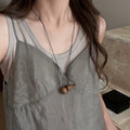 New Chinese Style Wooden Gourd Pendant Sweater Necklace Minimalist Vacation Fashion Jewelry view 3