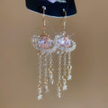 Alloy Rhinestone Oval Star Tassel Drop Earrings French Court Light Luxury Ear Hooks view 2