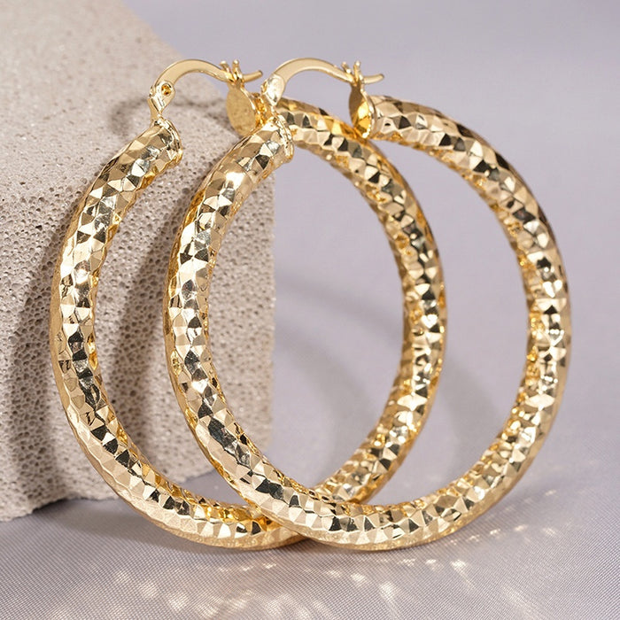 Fashion Oversized Hoop Earrings For Women, Textured Statement Party Jewelry, Middle Eastern Style