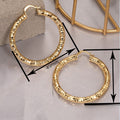 Fashion Oversized Hoop Earrings For Women, Textured Statement Party Jewelry, Middle Eastern Style view 3
