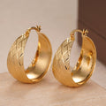 Curved Diamond Lattice Ear Cuffs For Women, Hong Kong Style Sand Textured Statement Jewelry Earrings view 2