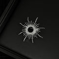 18K Gold Plated Copper Zircon Round Sun Brooch Vintage Geometric Fashion Pin For Women view 4
